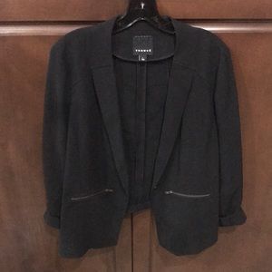 Trouve Black Zip Pocket Blazer Jacket Size Large